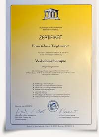 Zertifikat - Verhaltenstherapie Clara Tegtmeyer - ZfN - 2021